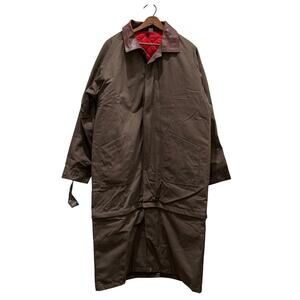 Vintage Northland Canvas Duster Coat Leather Collar Brown Workwear Utility NWT